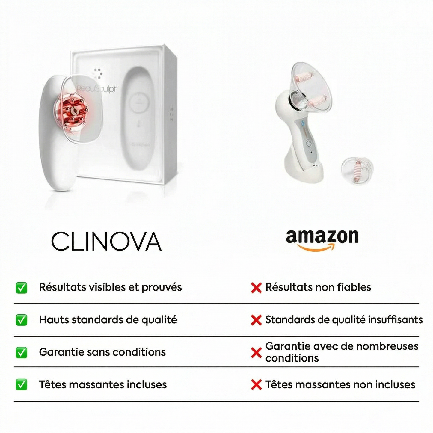 CLINOVA™ Masseur Anti-Cellulite LED Rouge 3-en-1